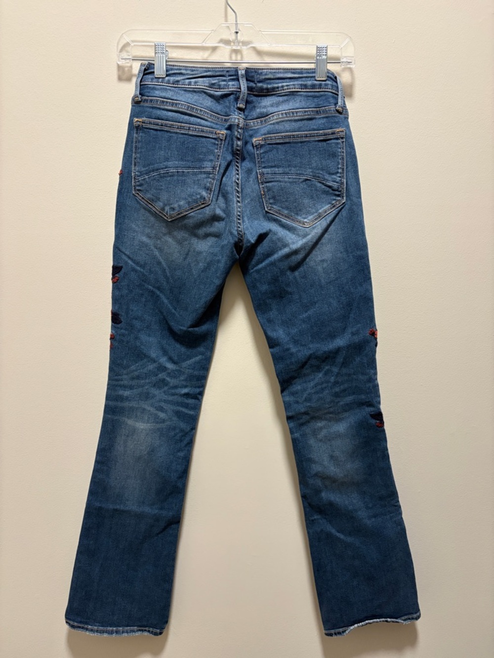 DRIFTWOOD Blue Denim Jeans with Red Floral Embroidery - Picture 3 of 3